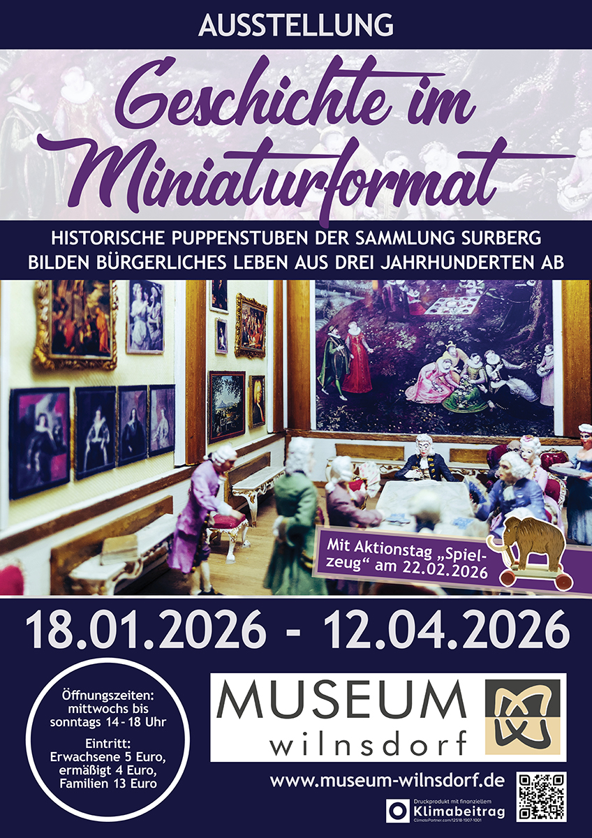 Plakat für die Ausstellung "Geschichte im Miniaturformat"